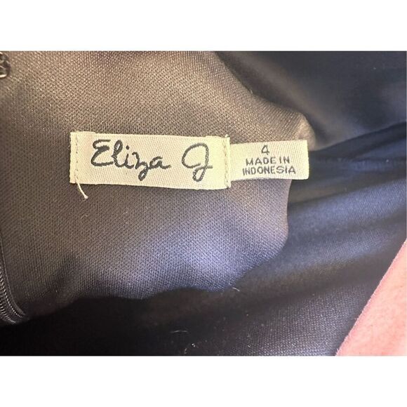 Eliza J Tie Waist Black and Purple Formal Dress Size 4 - Picture 3 of 3